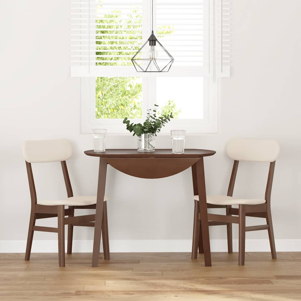 vidaXL Esszimmerstühle mit Kissen 2 Stk. Braun Massivholz Gummibaum