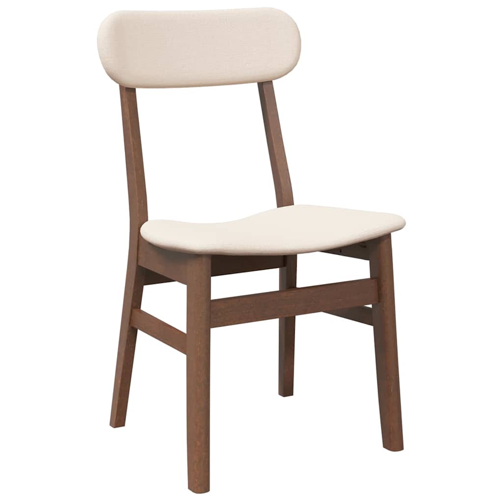 vidaXL Esszimmerstühle mit Kissen 2 Stk. Braun Massivholz Gummibaum