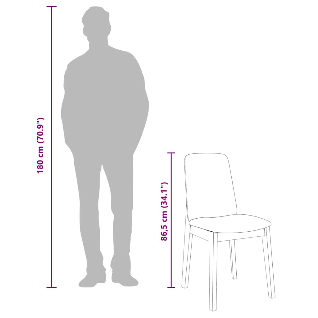 vidaXL Esszimmerstühle mit Kissen 2 Stk. Braun Massivholz Gummibaum