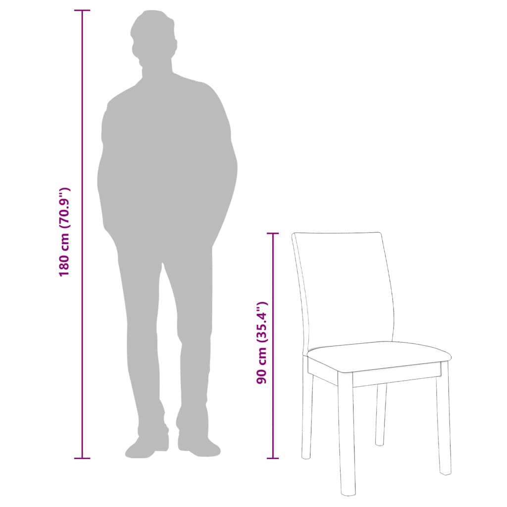 vidaXL Esszimmerstühle mit Kissen 2 Stk. Braun Massivholz Gummibaum