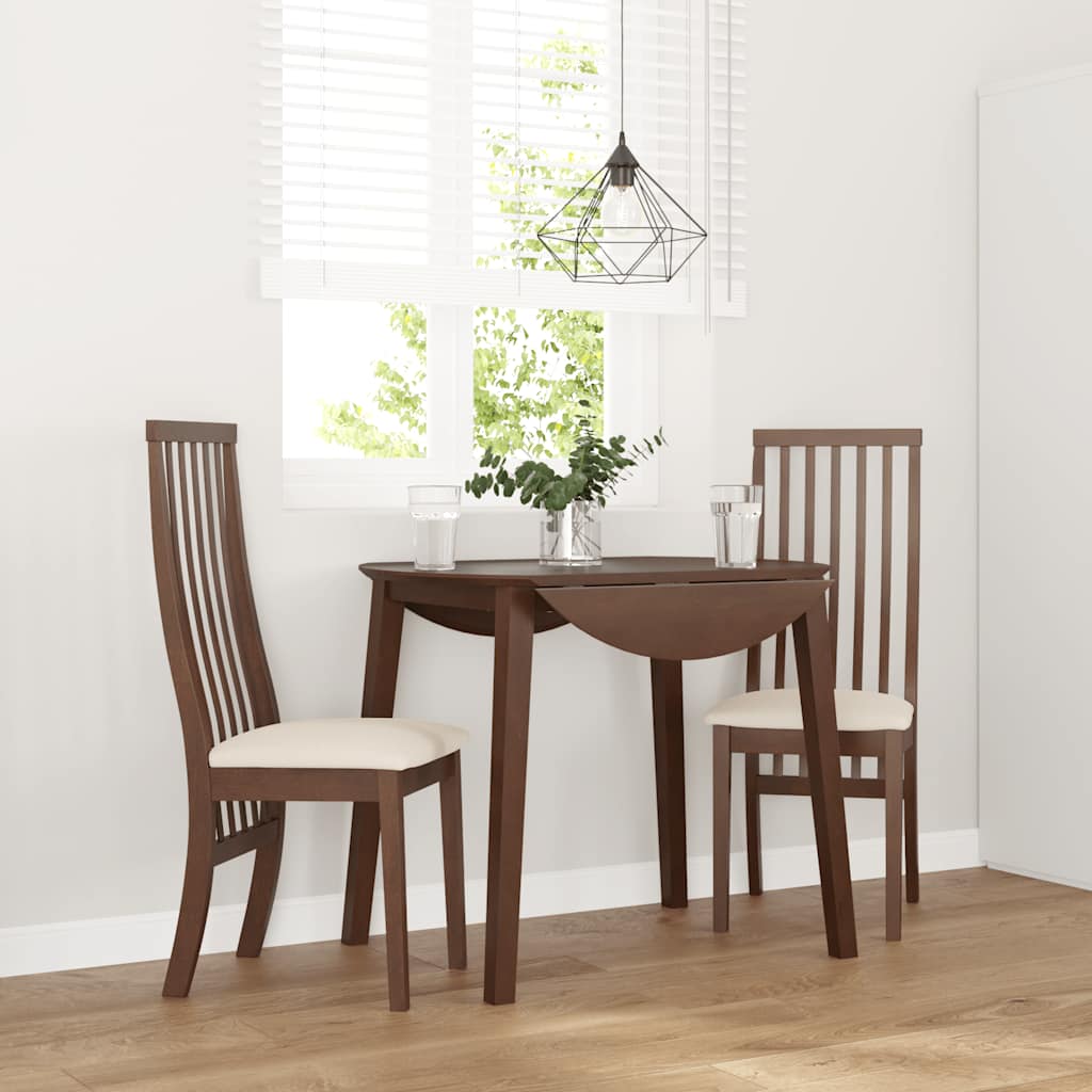 vidaXL Esszimmerstühle mit Kissen 2 Stk. Braun Massivholz Gummibaum