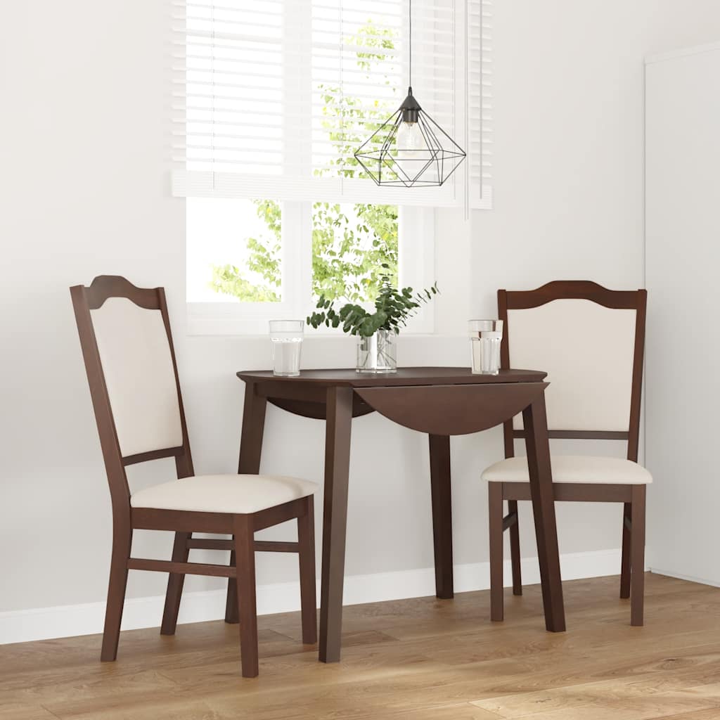 vidaXL Esszimmerstühle mit Kissen 2 Stk. Braun Massivholz Gummibaum