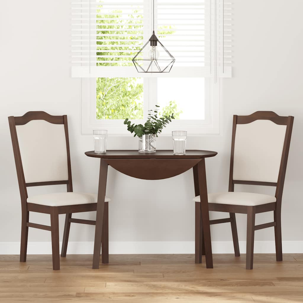 vidaXL Esszimmerstühle mit Kissen 2 Stk. Braun Massivholz Gummibaum