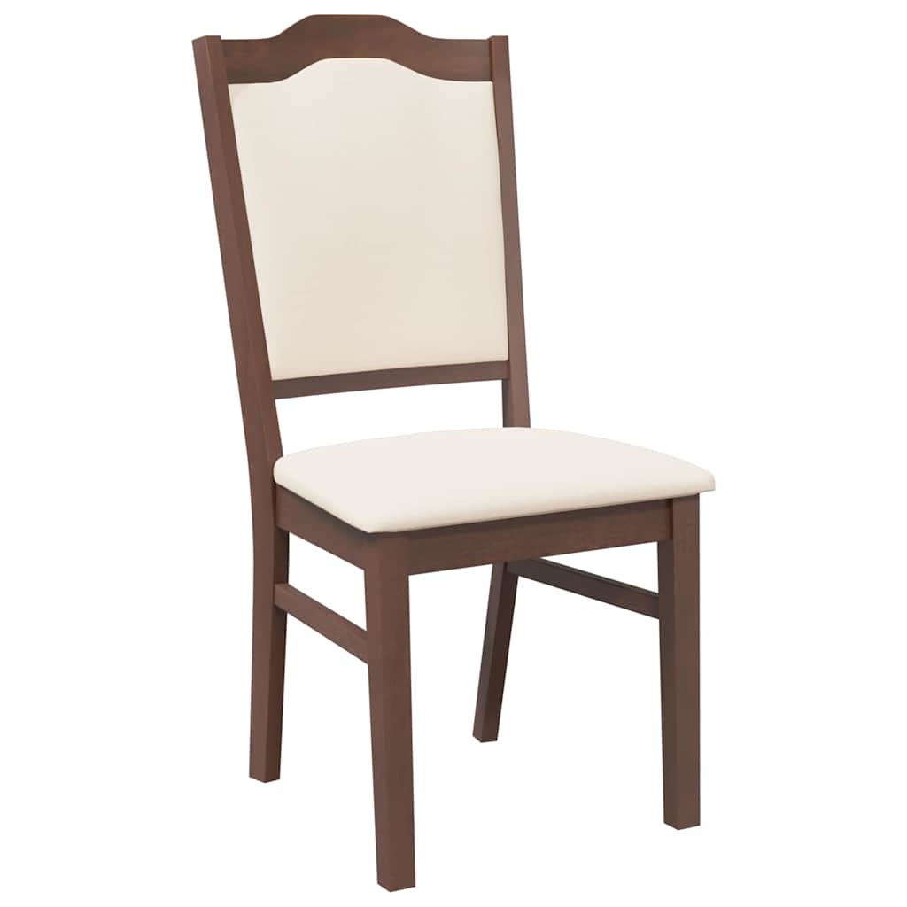 vidaXL Esszimmerstühle mit Kissen 2 Stk. Braun Massivholz Gummibaum