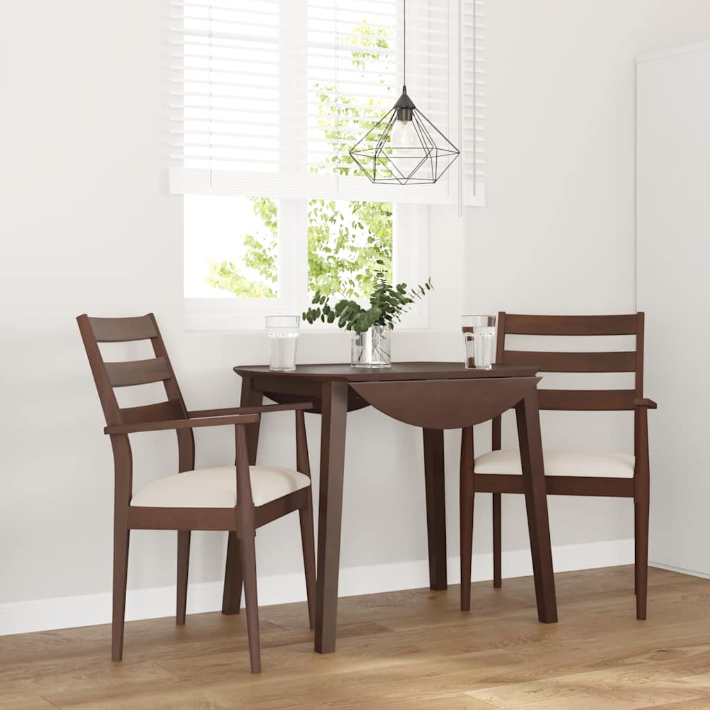 vidaXL Esszimmerstühle mit Kissen 2 Stk. Braun Massivholz Gummibaum