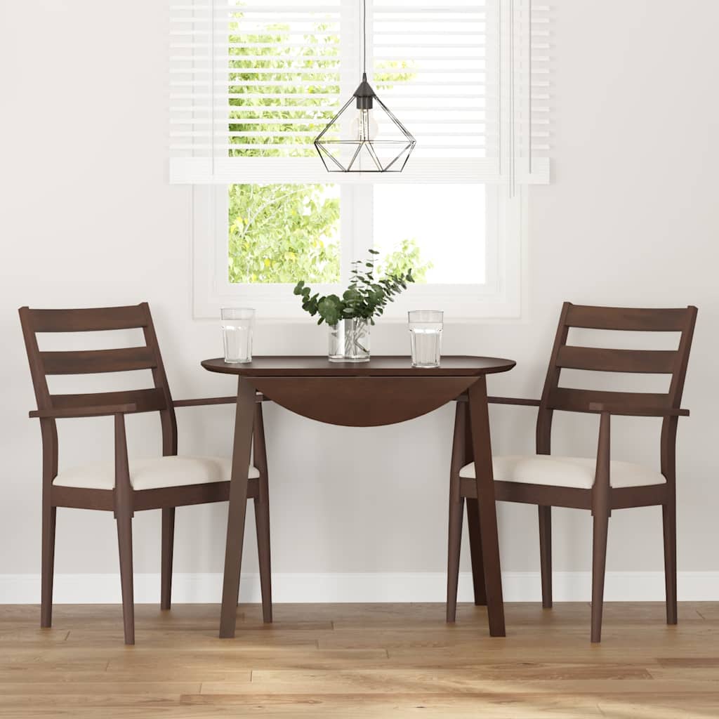 vidaXL Esszimmerstühle mit Kissen 2 Stk. Braun Massivholz Gummibaum