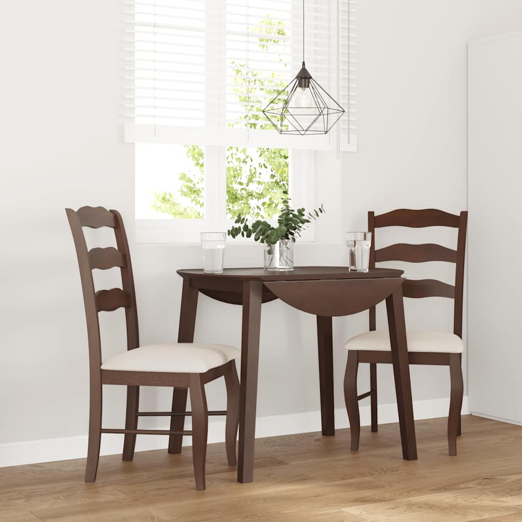 vidaXL Esszimmerstühle mit Kissen 2 Stk. Braun Massivholz Gummibaum