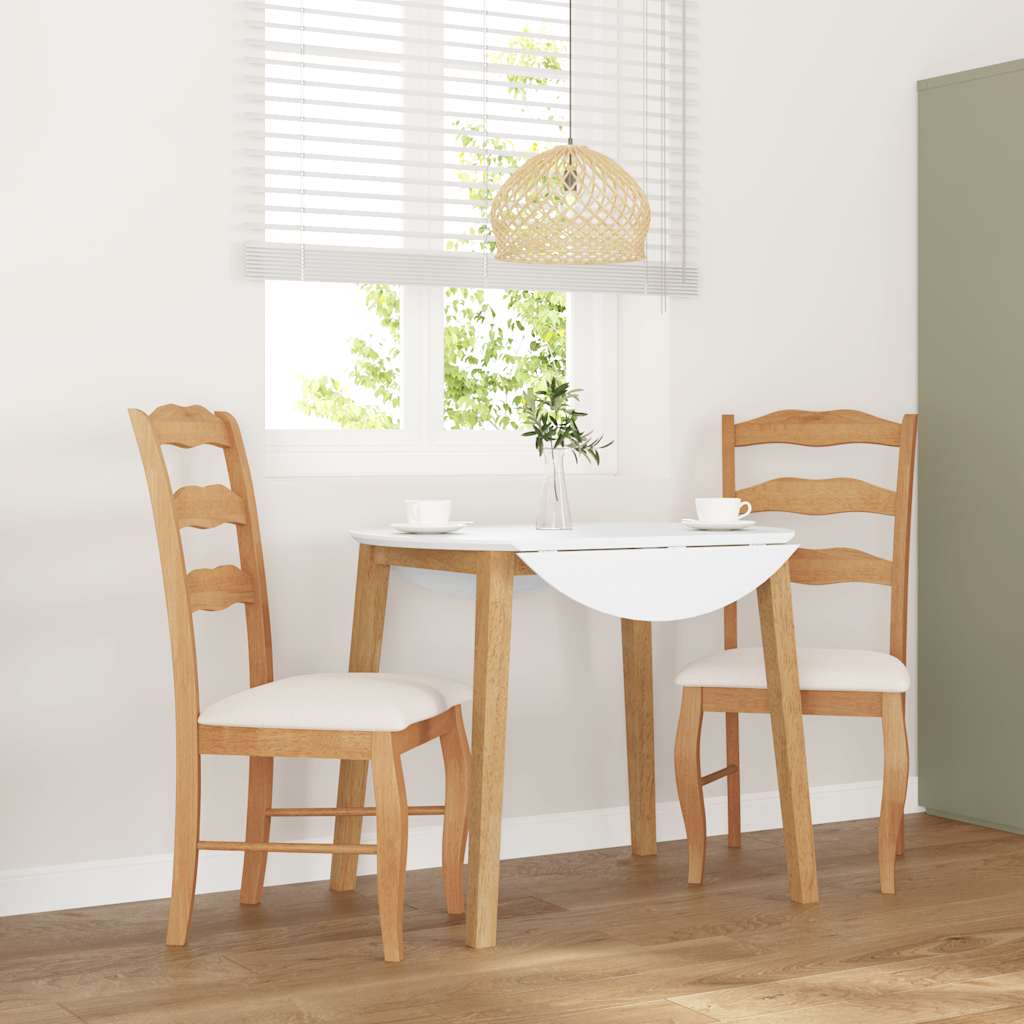 vidaXL Esszimmerstühle mit Kissen 2 Stk. Braun Massivholz Gummibaum