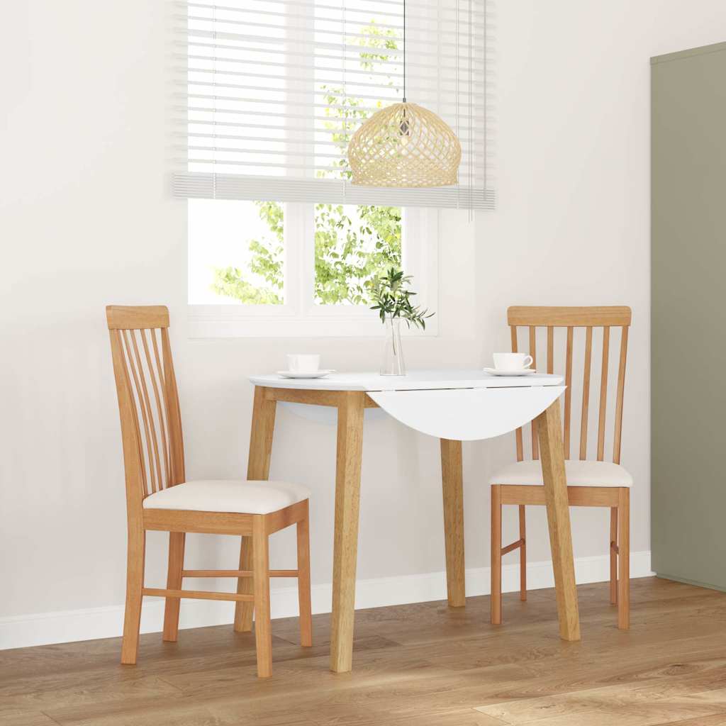 vidaXL Esszimmerstühle mit Kissen 2 Stk. Braun Massivholz Gummibaum