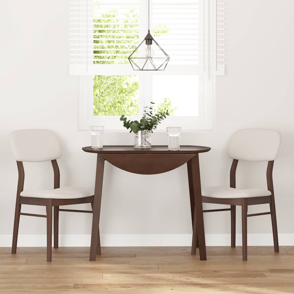 vidaXL Esszimmerstühle mit Kissen 2 Stk. Braun Massivholz Gummibaum