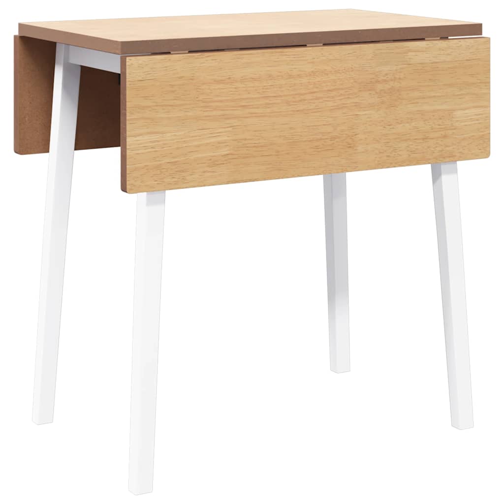 vidaXL Esstisch Weiß Massivholz Gummibaumholz