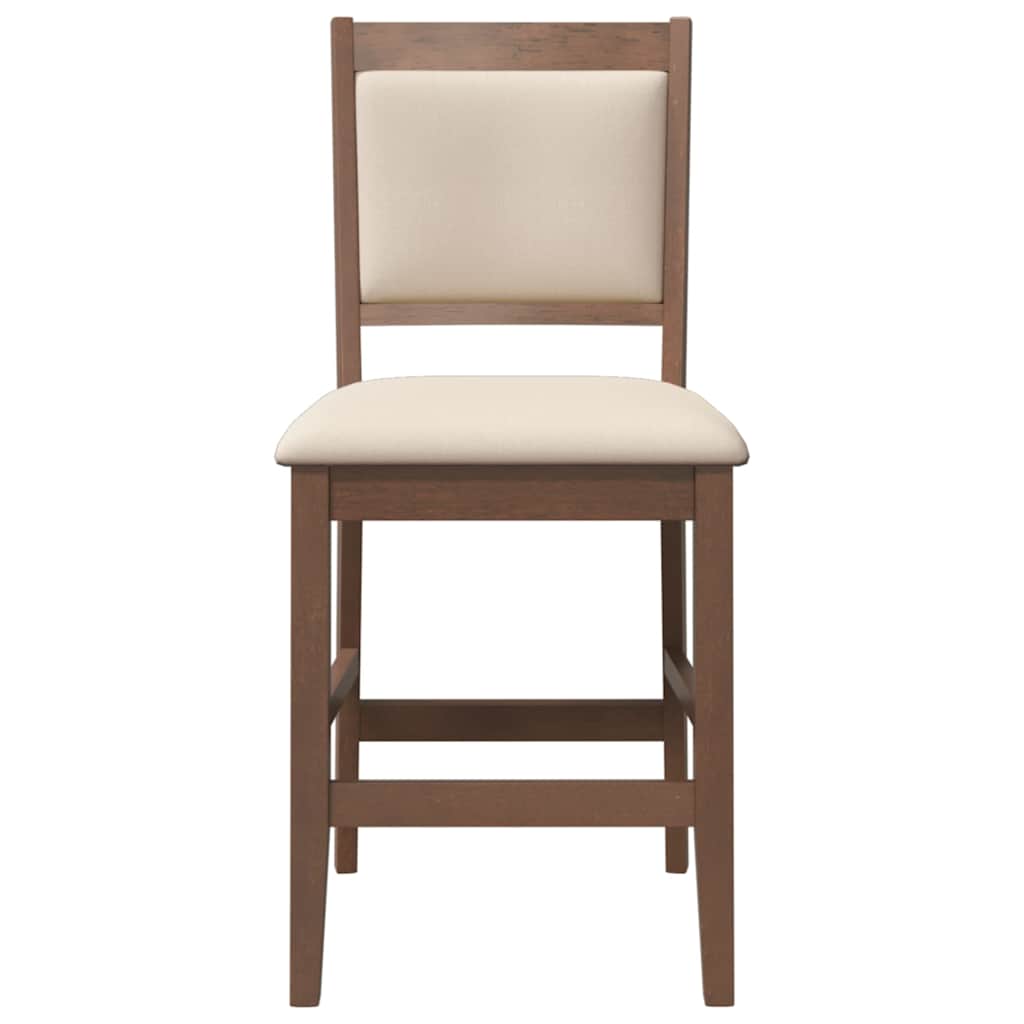 vidaXL Barhocker mit Kissen 2 Stk. Braun Massivholz Gummibaum