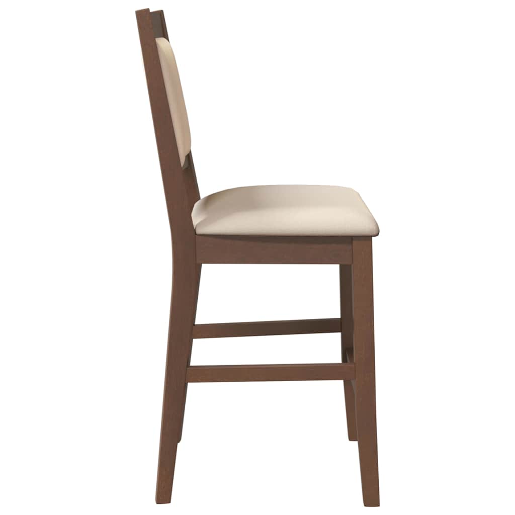 vidaXL Barhocker mit Kissen 2 Stk. Braun Massivholz Gummibaum