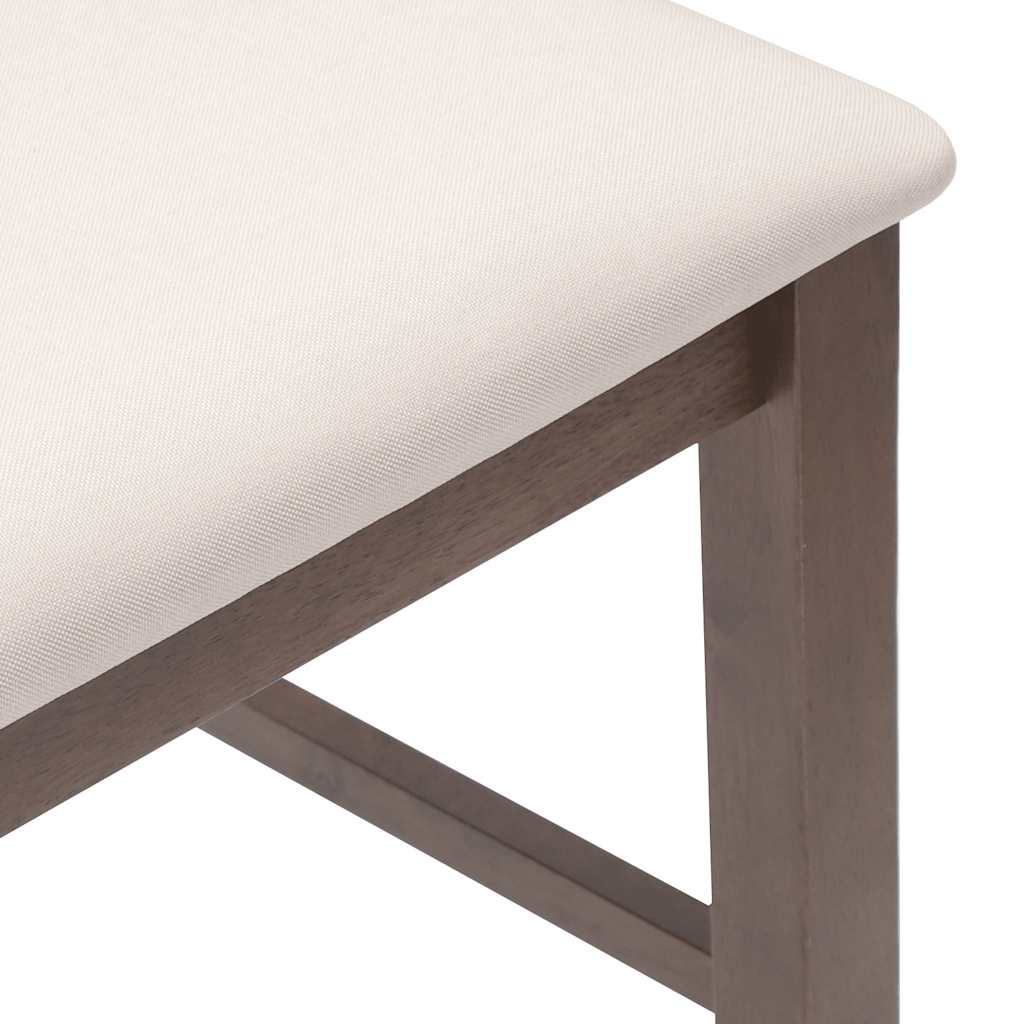 vidaXL Barhocker mit Kissen 2 Stk. Braun Massivholz Gummibaum