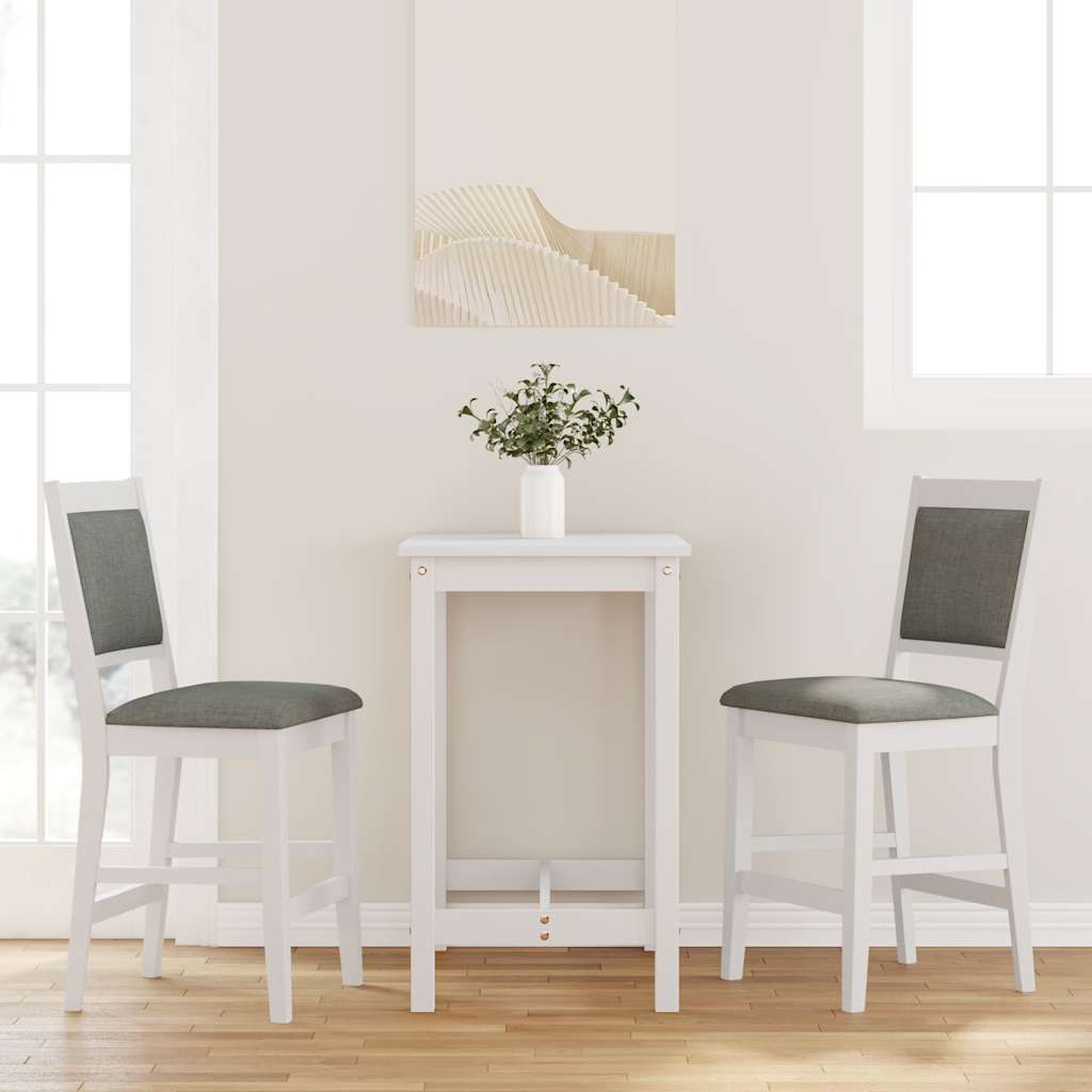 vidaXL Barhocker mit Kissen 2 Stk. Braun Massivholz Gummibaum