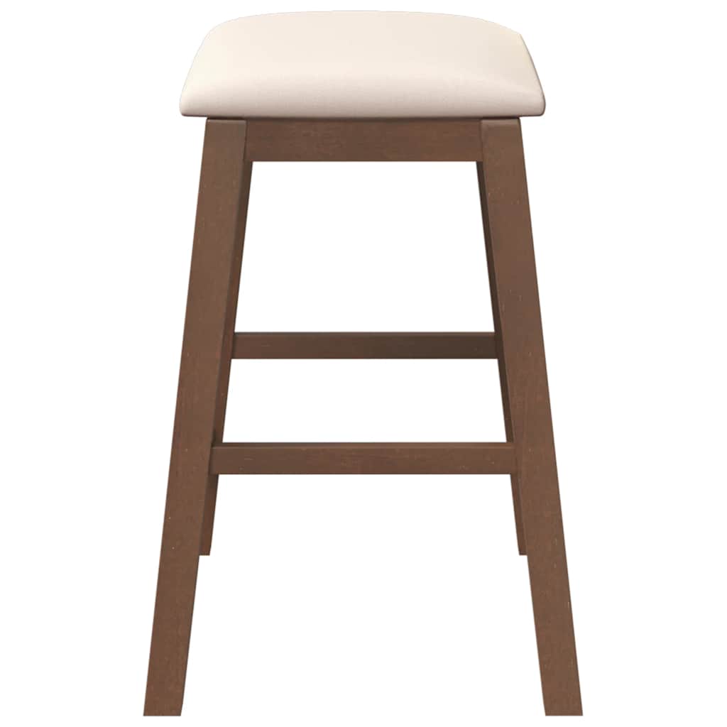 vidaXL Barstühle mit Kissen 2 Stk. Braun Massivholz Gummibaum