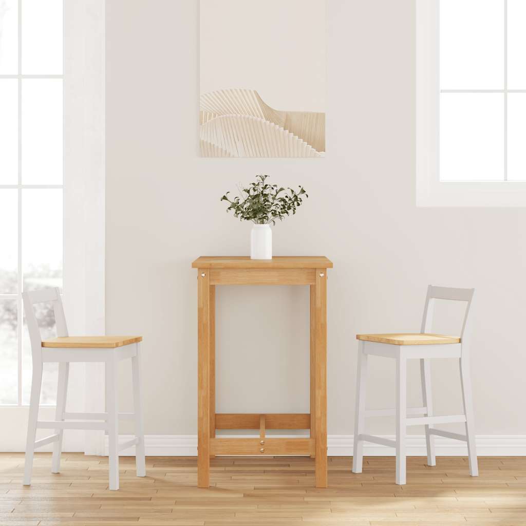 vidaXL Barhocker mit Kissen 2 Stk. Braun Massivholz Gummibaum