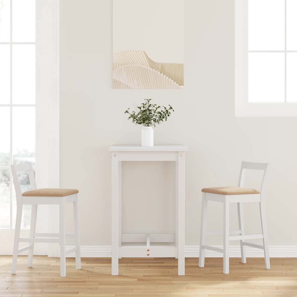 vidaXL Barhocker mit Kissen 2 Stk. Braun Massivholz Gummibaum