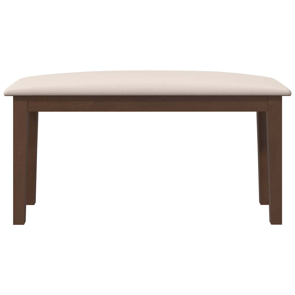 vidaXL Bank 90 cm Braun Massivholz Gummibaum