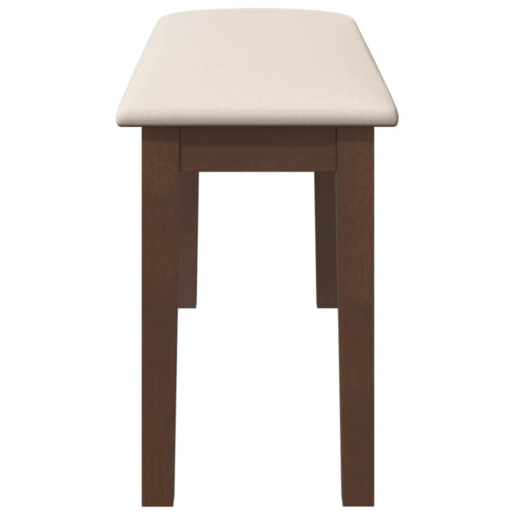 vidaXL Bank 90 cm Braun Massivholz Gummibaum