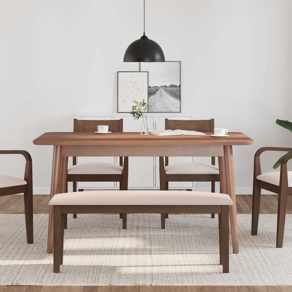 vidaXL Bank 110 cm Braun Massivholz Gummibaum