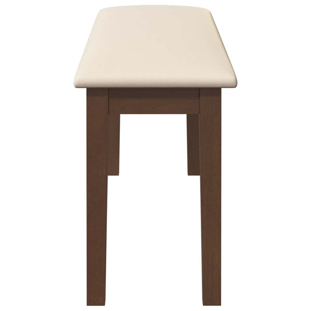 vidaXL Bank 110 cm Braun Massivholz Gummibaum