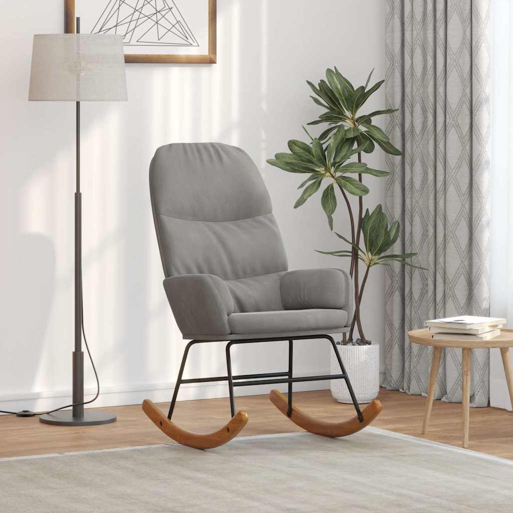 vidaXL Schaukelstuhl Hellgrau Samt