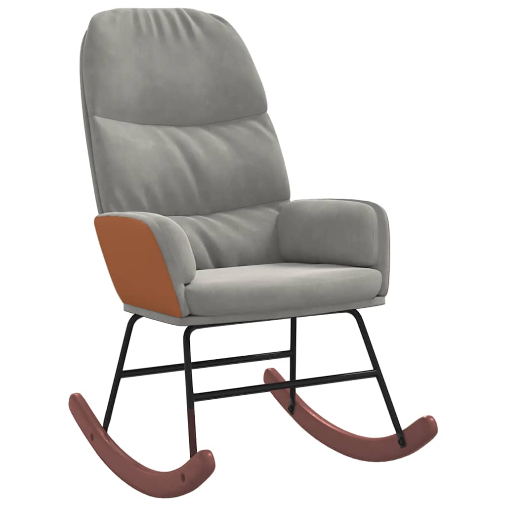 vidaXL Schaukelstuhl Hellgrau Samt