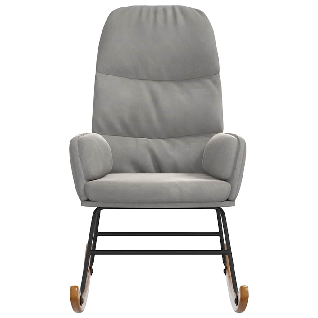 vidaXL Schaukelstuhl Hellgrau Samt