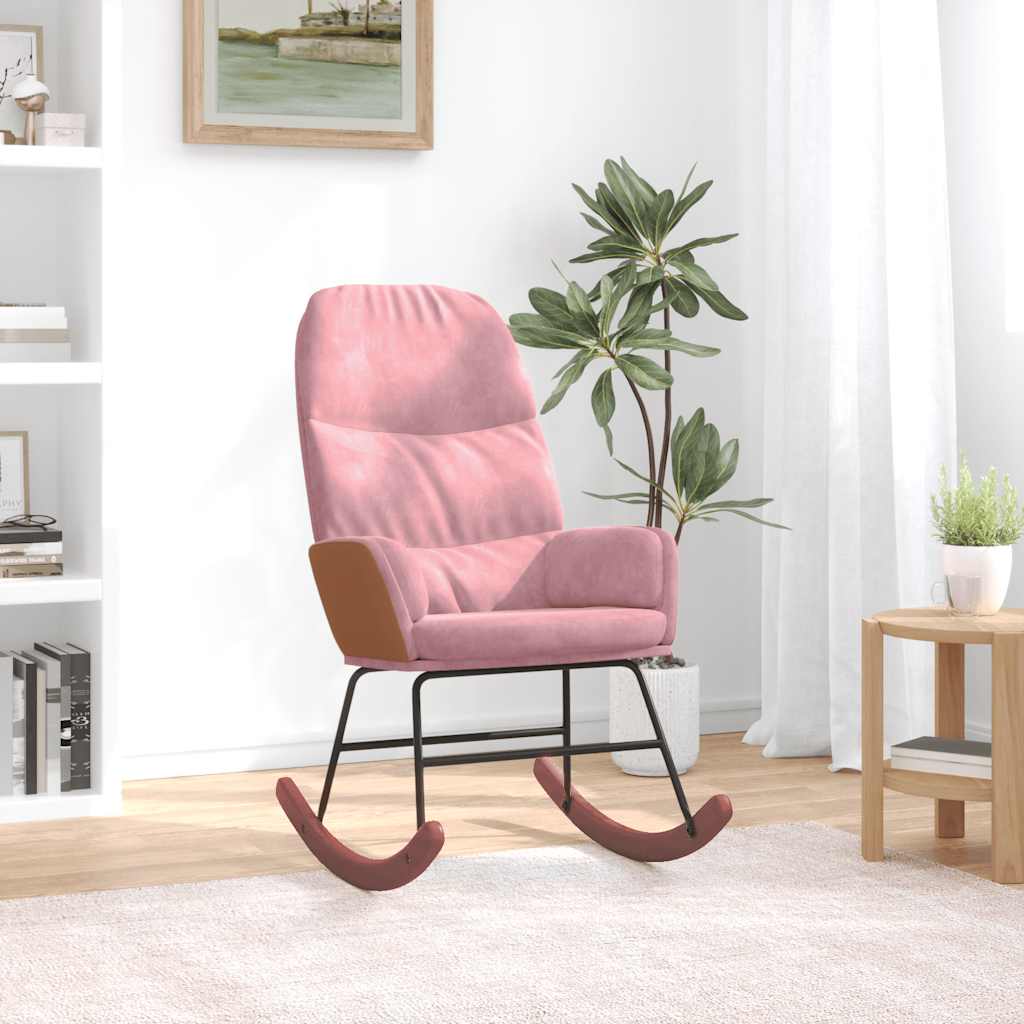 vidaXL Schaukelstuhl Hellgrau Samt