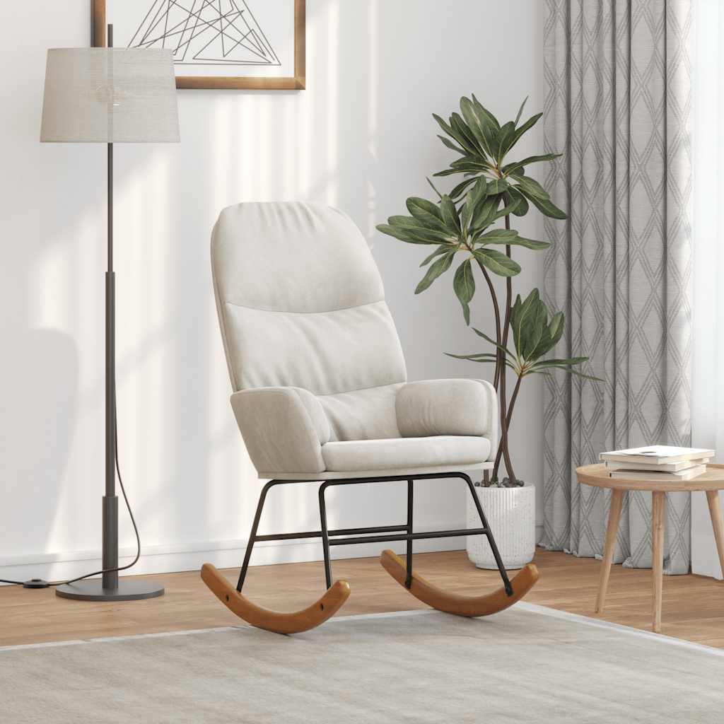 vidaXL Schaukelstuhl Hellgrau Samt