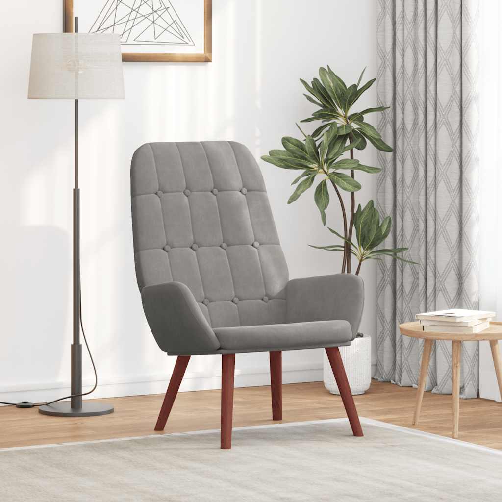 vidaXL Relaxsessel Hellgrau Samt