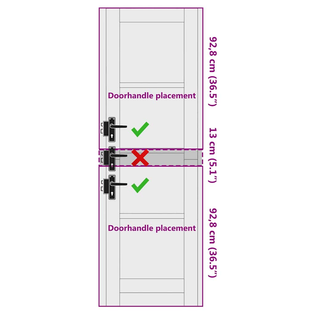 vidaXL Interior Tür ORKDAL Braun 61 x 198,5 cm Sperrholz
