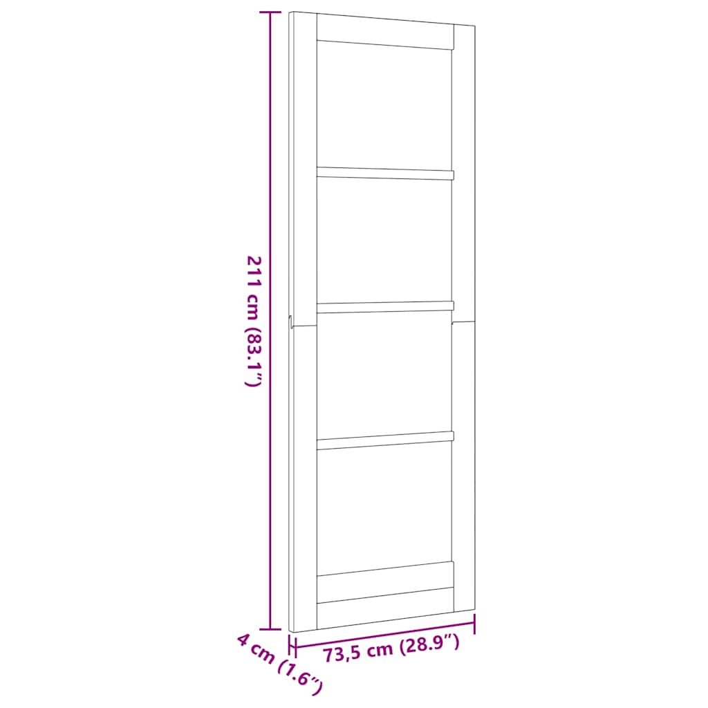 vidaXL Interior Tür ORKDAL Braun 73,5 x 211 cm