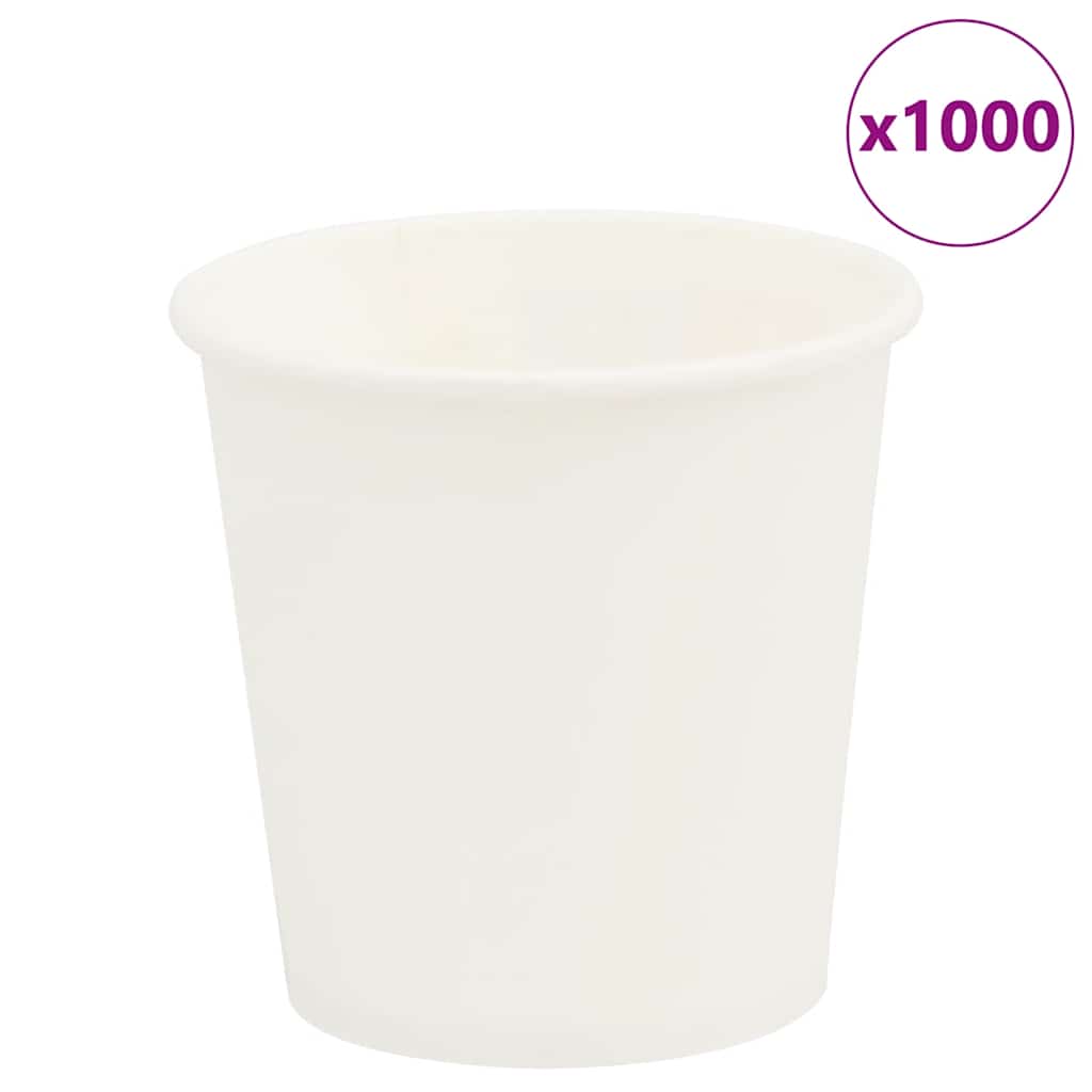 vidaXL Pappbecher 1000 Stk. 4oz 100ml Weiß