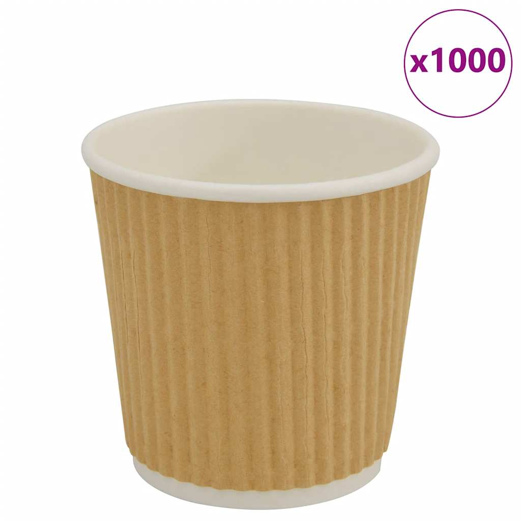 vidaXL Pappbecher 1000 Stk. 4oz 100ml Braun