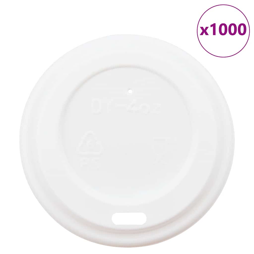 vidaXL Deckel für Pappbecher Ø60 mm 4oz 1000 Stk. Weiß Kunststoff