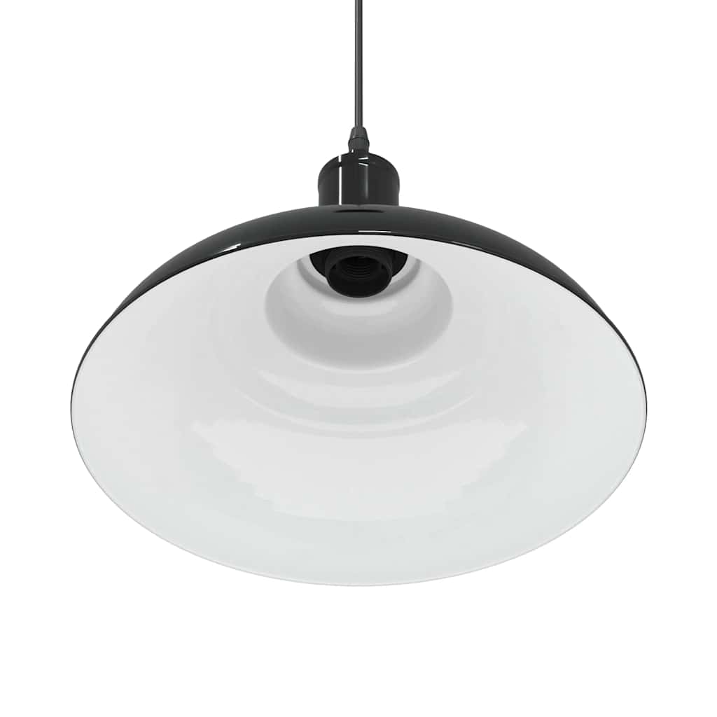 vidaXL Pendelleuchte Höhenverstellbar E27 Schwarz Glänzend Ø 31 cm