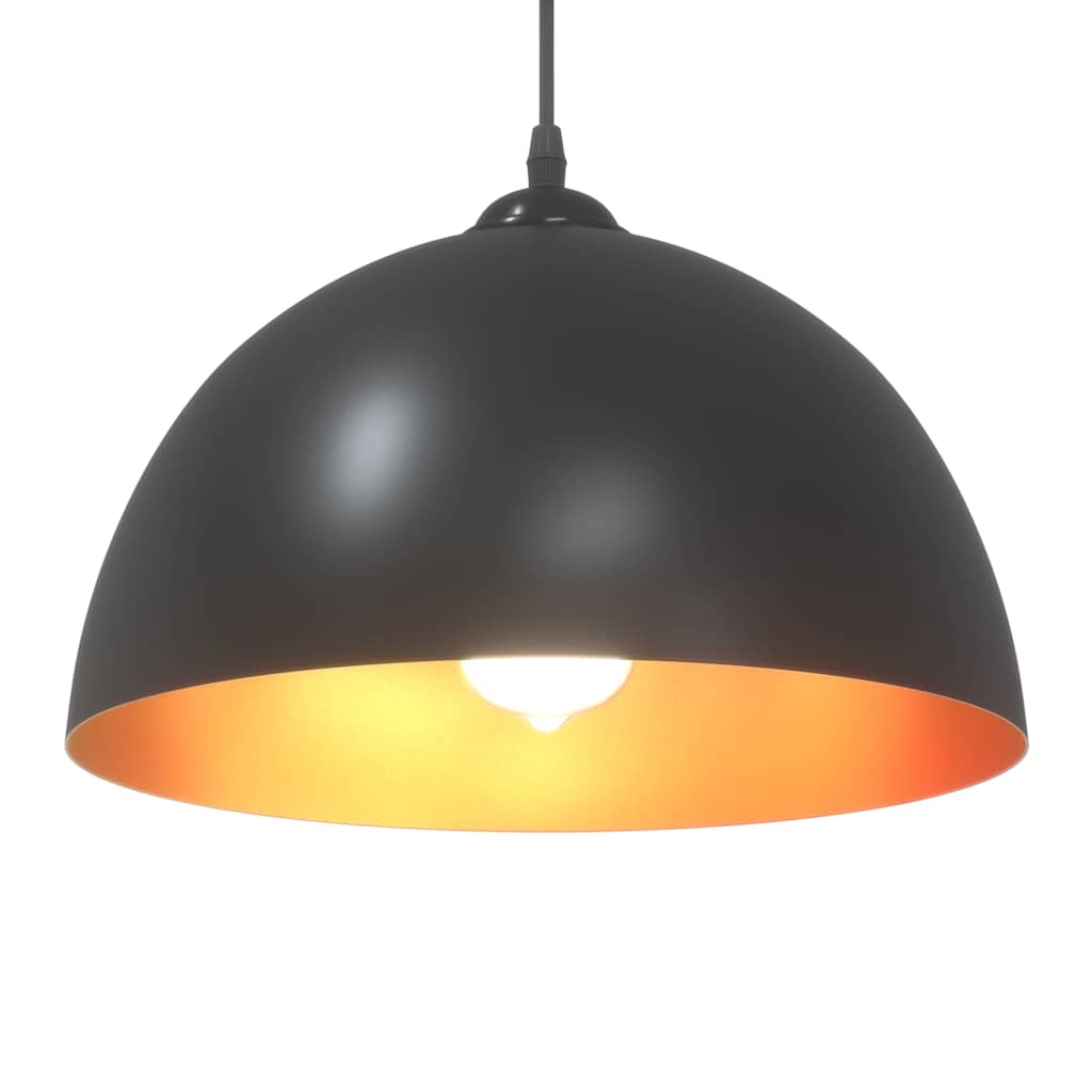 vidaXL Pendelleuchten 2 Stk. Höhenverstellbar E27 Schwarz Ø30cm Metall
