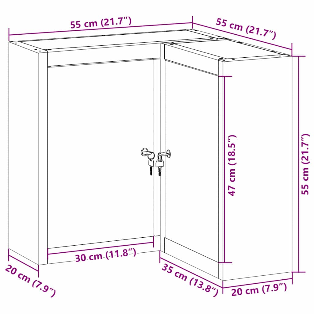 vidaXL Werkzeugschrank mit Regal Schwarz und Grau 50 x 20 x 55 cm