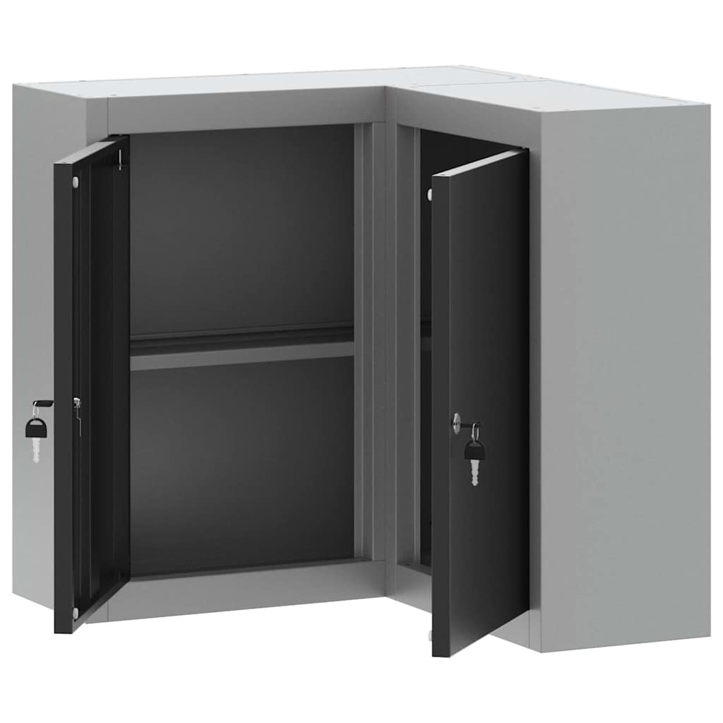 vidaXL Werkzeugschrank mit Regal Schwarz und Grau 50 x 20 x 55 cm