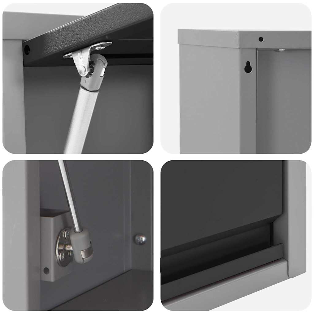 vidaXL Werkzeugschrank mit Speicher Schwarz und Grau 100 x 25 x 35 cm