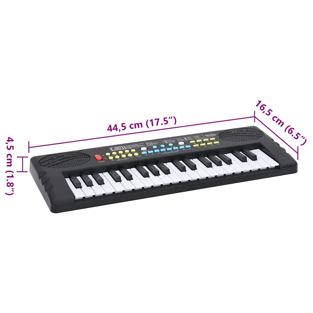 vidaXL 37 Tasten Klavier Elektrisches Keyboard mit Mikrofon für Kinder