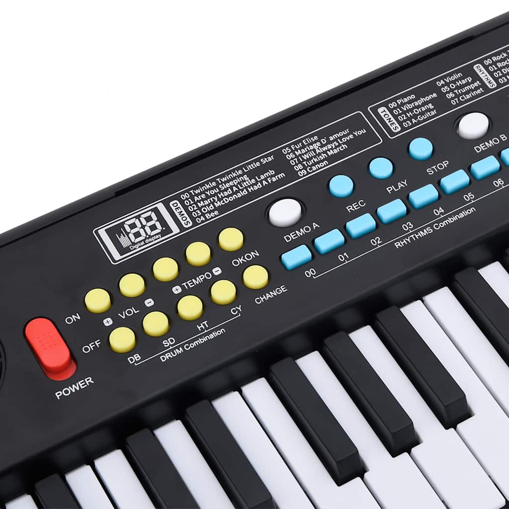 vidaXL 37 Tasten Klavier Elektrisches Keyboard mit Mikrofon für Kinder