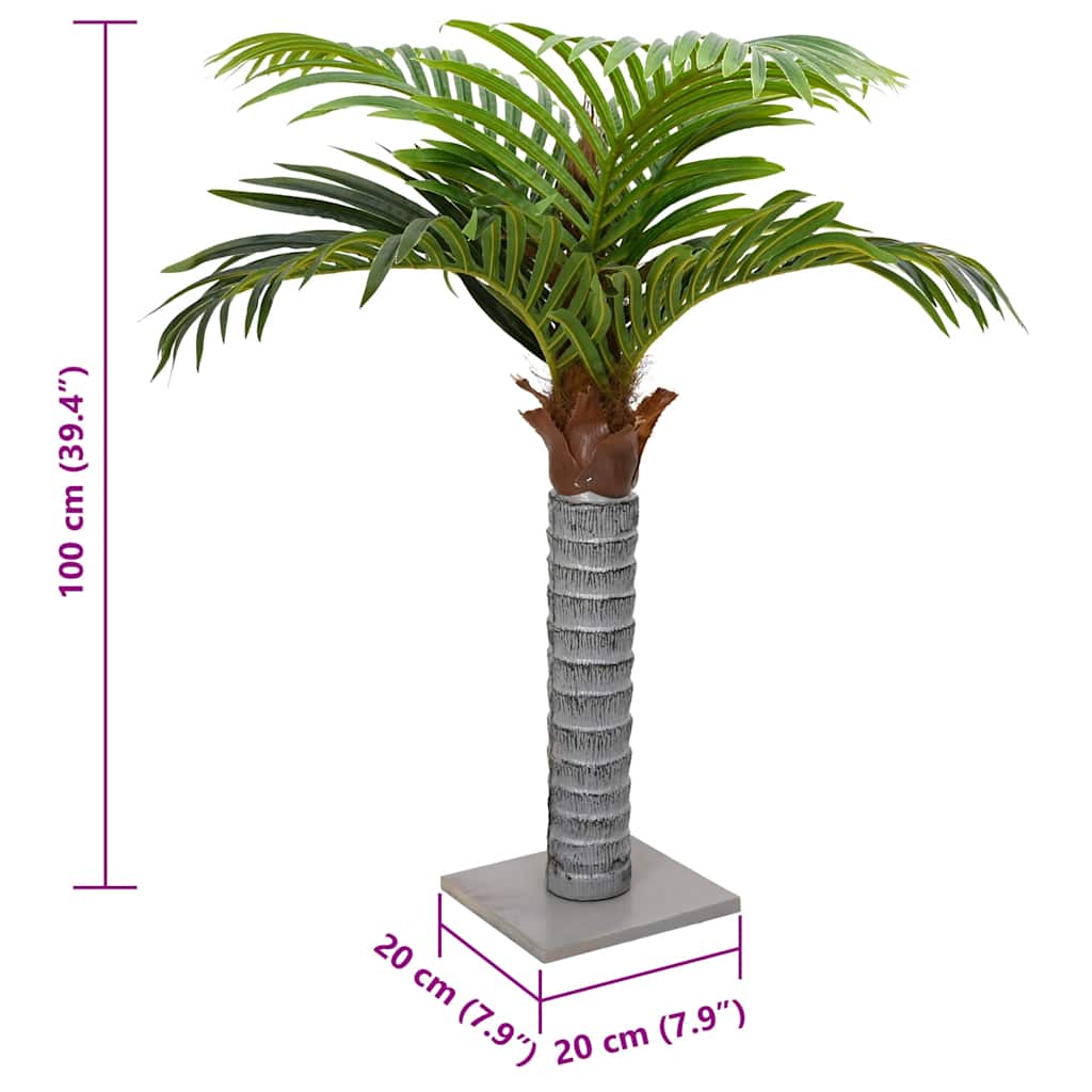 vidaXL Palme Künstlich 6 Blätter 100 cm Grün