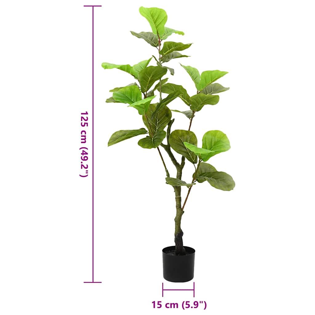 vidaXL Ficusbaum Künstlich 30 Blätter 125 cm Grün
