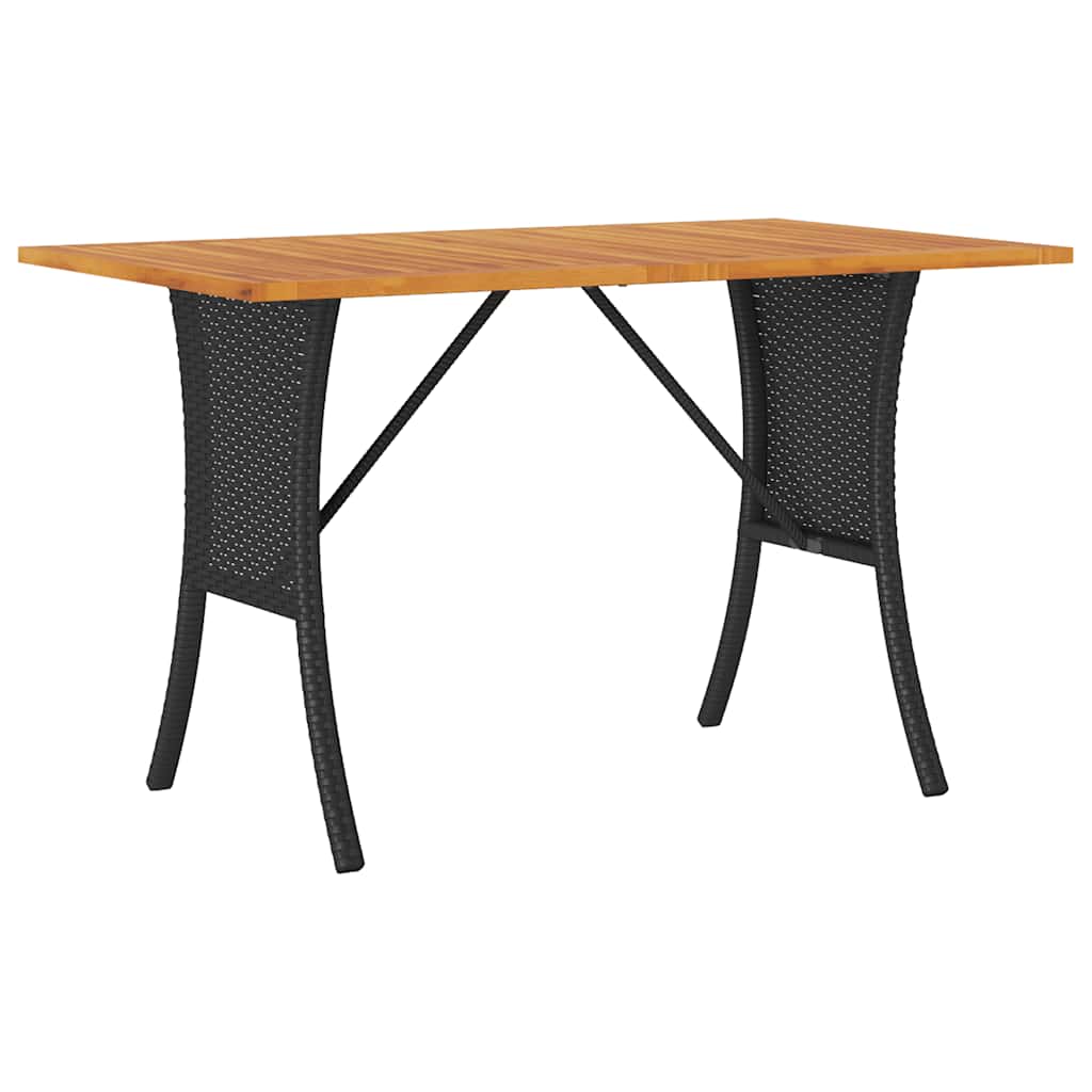 vidaXL Gartensofa 3-Sitzer mit Kissen & Tisch Schwarz Poly Rattan