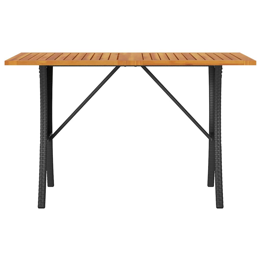 vidaXL Gartensofa 3-Sitzer mit Kissen & Tisch Schwarz Poly Rattan