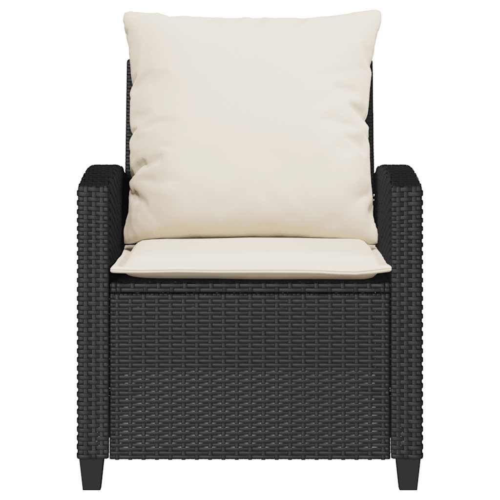 vidaXL 4-tlg. Garten-Sofagarnitur mit Kissen Schwarz Poly Rattan