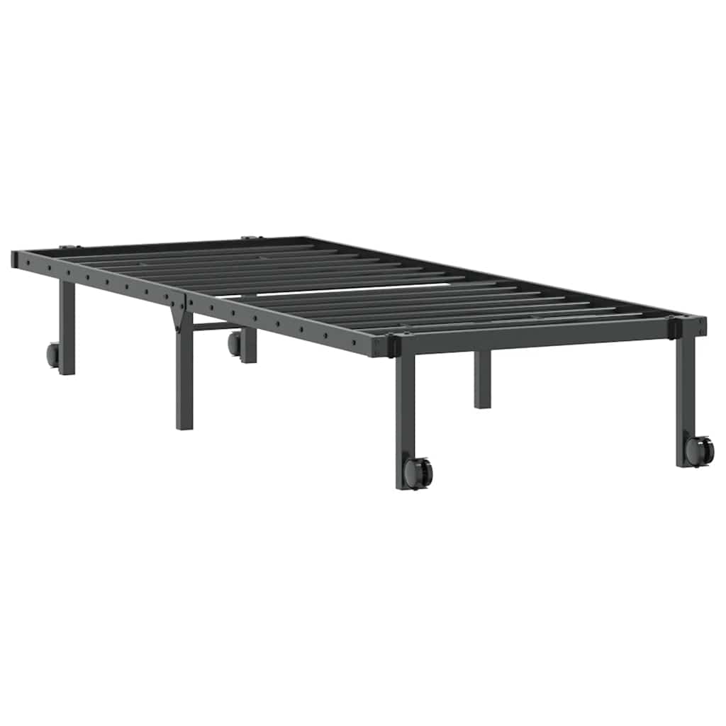 vidaXL Bettgestell ohne Matratze Klappbar Schwarz 75x190 cm Stahl